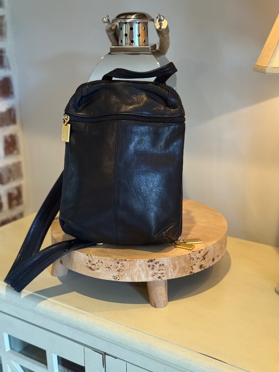 Tignanello Handbags - Tignanello Black Leather Backpack